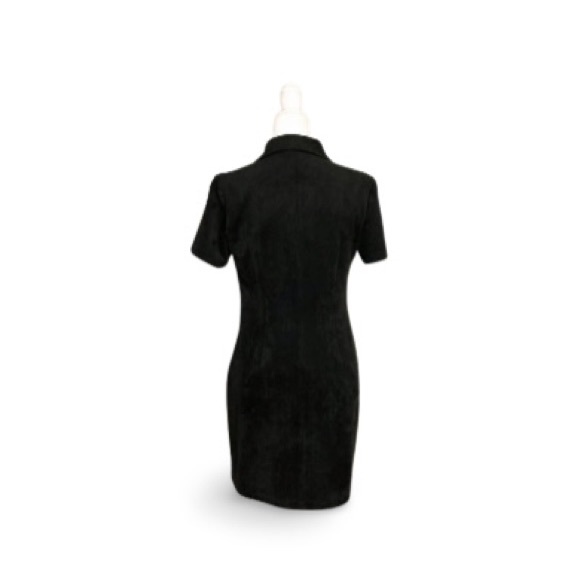 Tommy Hilfiger Black Faux Suede Short Sleeve Dress - Size 8 - Picture 3 of 9